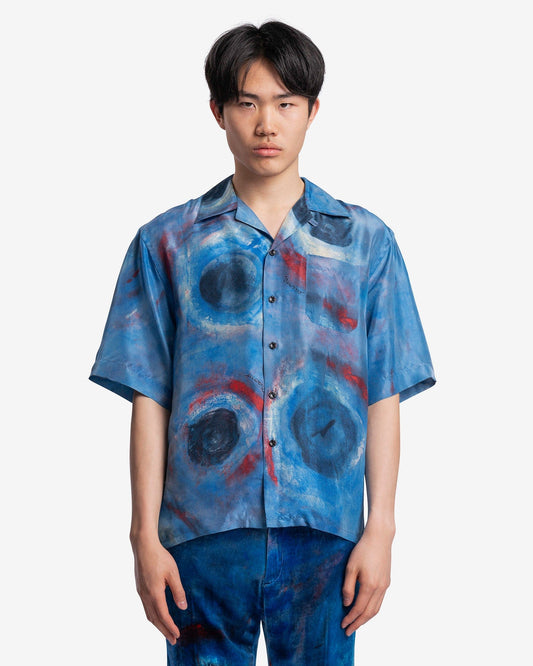 Marni Men's Shirts 'Buchi Blu' Haboutai Shirt in Cobalt