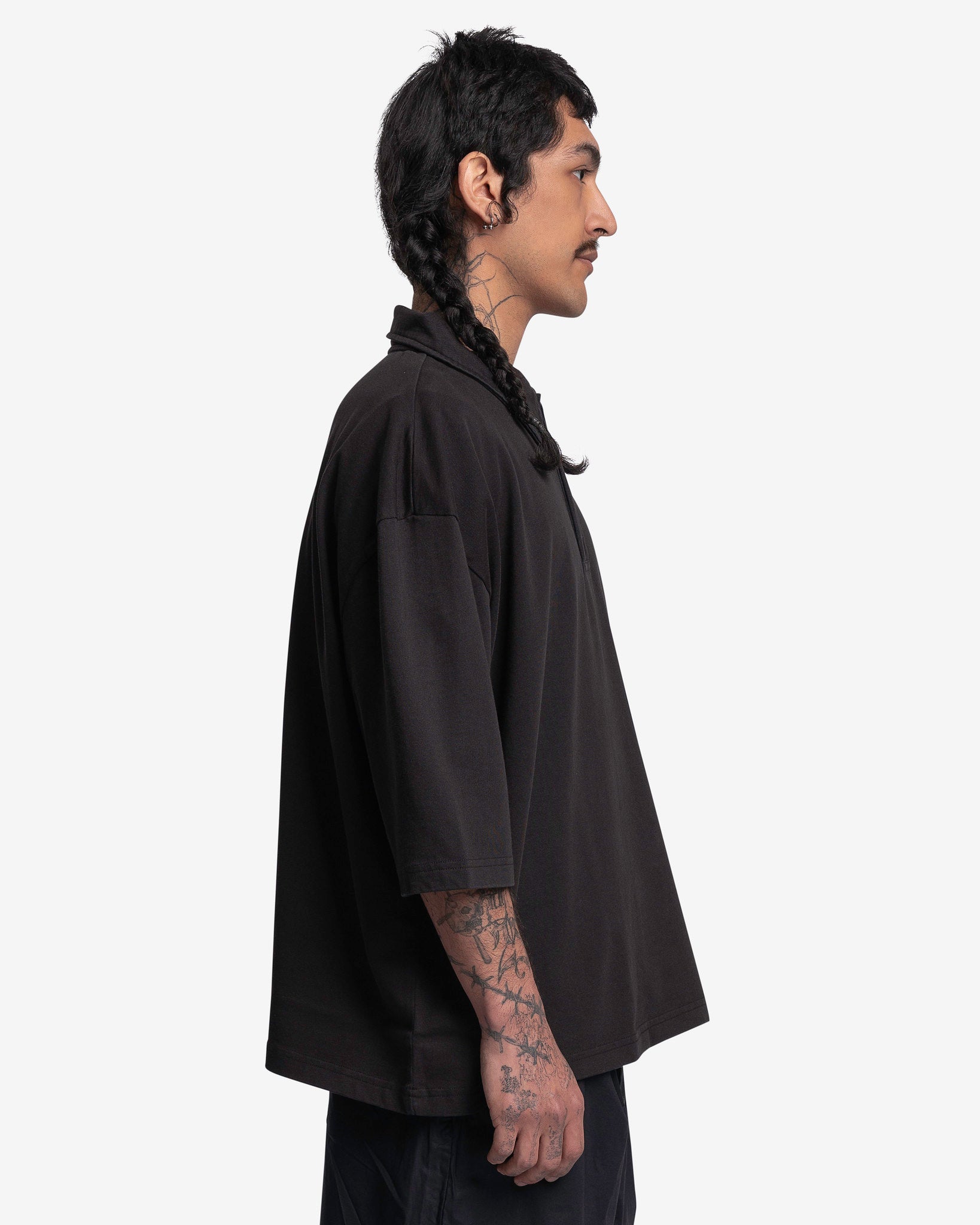 Willy Chavarria Men's Shirts Buffalo Golf Polo in Solid Black