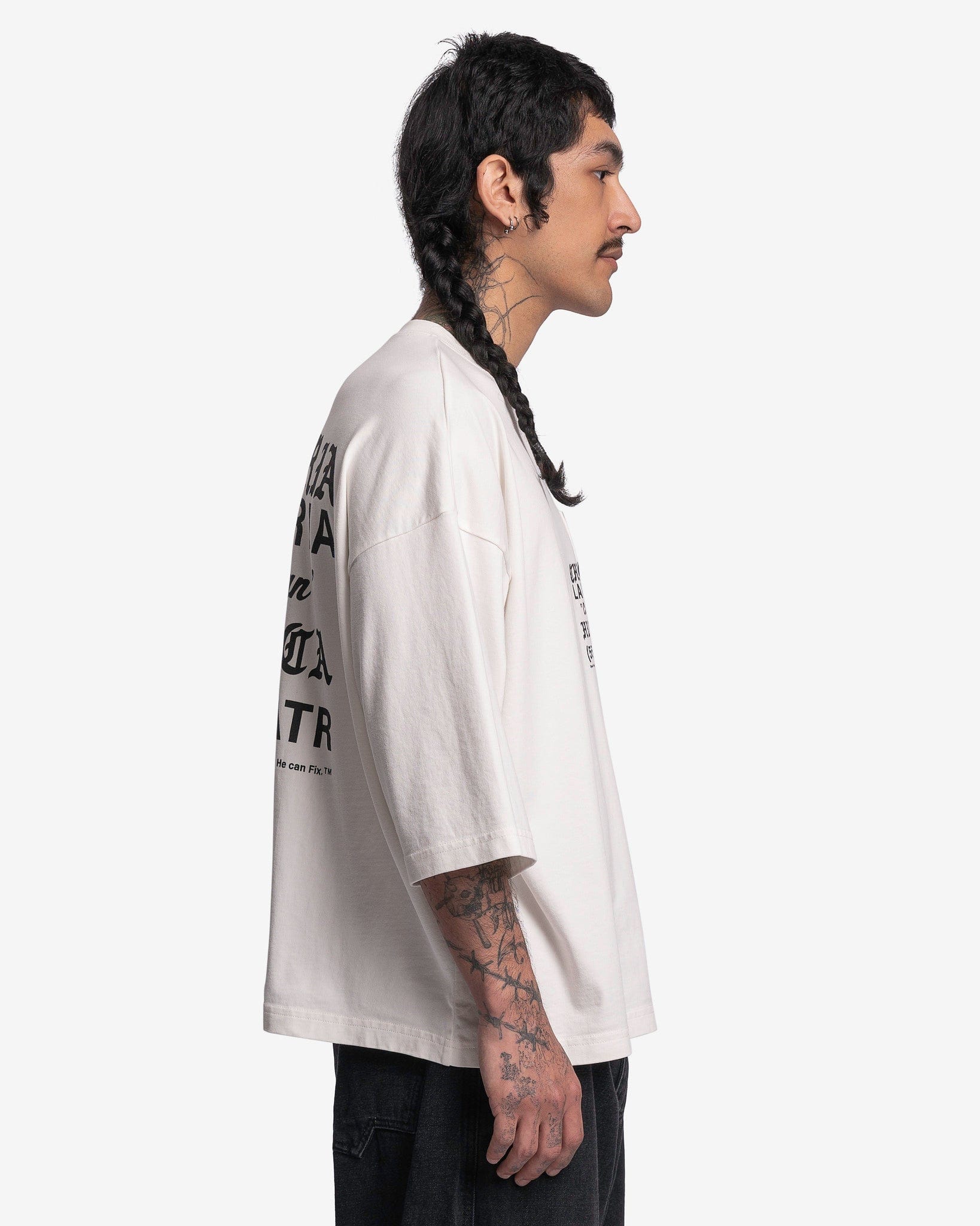 Willy Chavarria Men's T-Shirts Buffalo Pocket Tee Earth Day in Bright White
