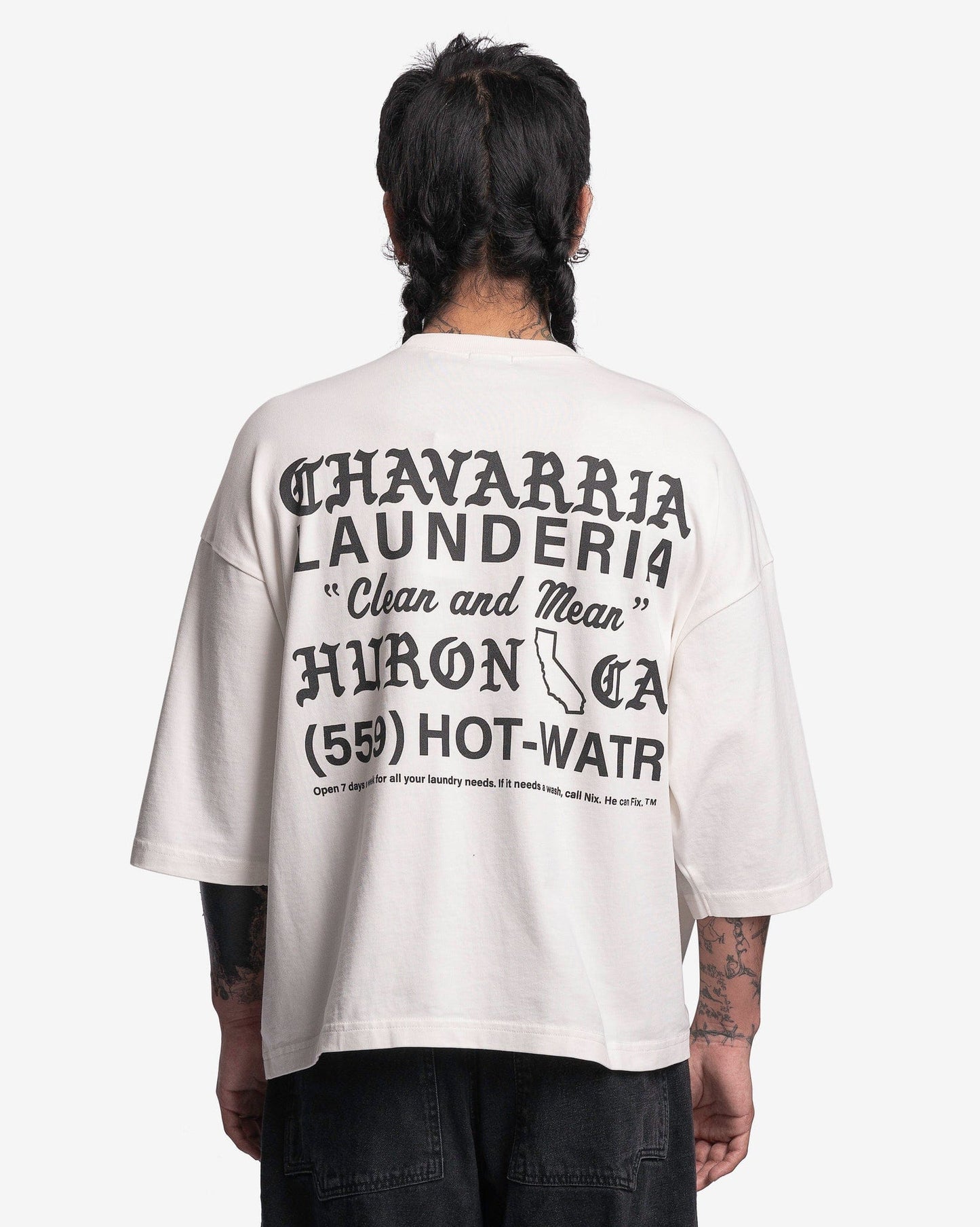 Willy Chavarria Men's T-Shirts Buffalo Pocket Tee Earth Day in Bright White