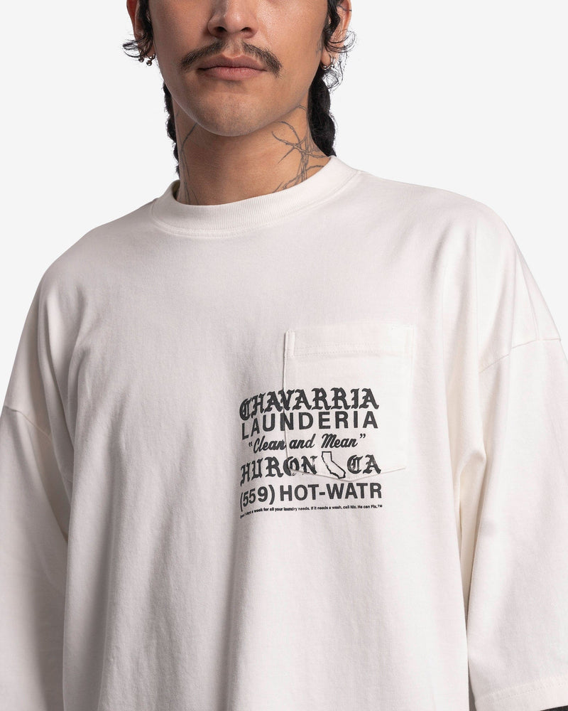 Willy Chavarria Men's T-Shirts Buffalo Pocket Tee Earth Day in Bright White