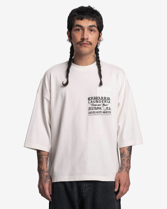 Willy Chavarria Men's T-Shirts Buffalo Pocket Tee Earth Day in Bright White