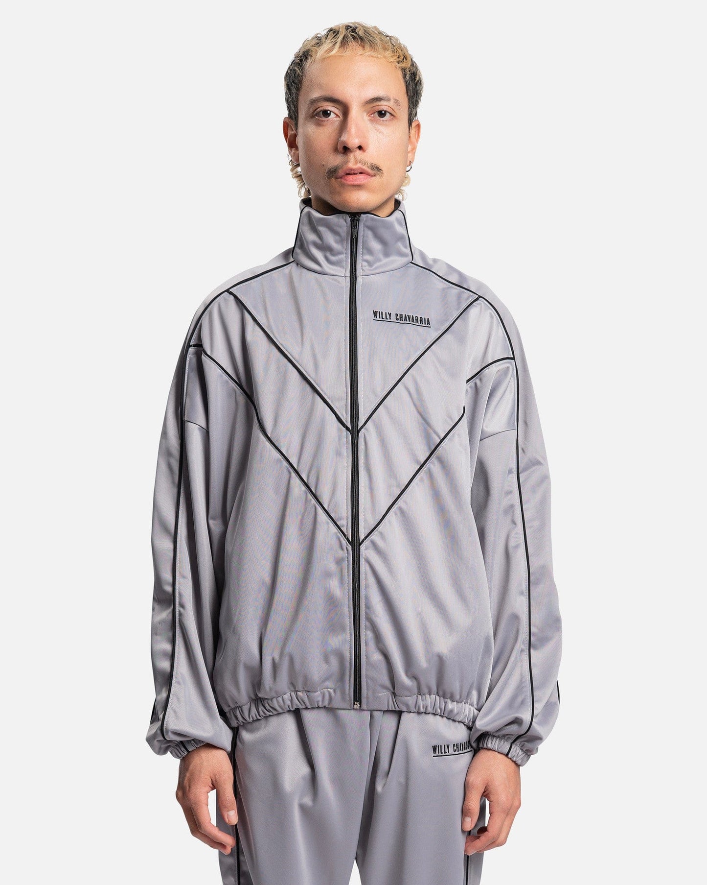 Willy Chavarria Men's Jackets Buffalo Track Jacket in Grey