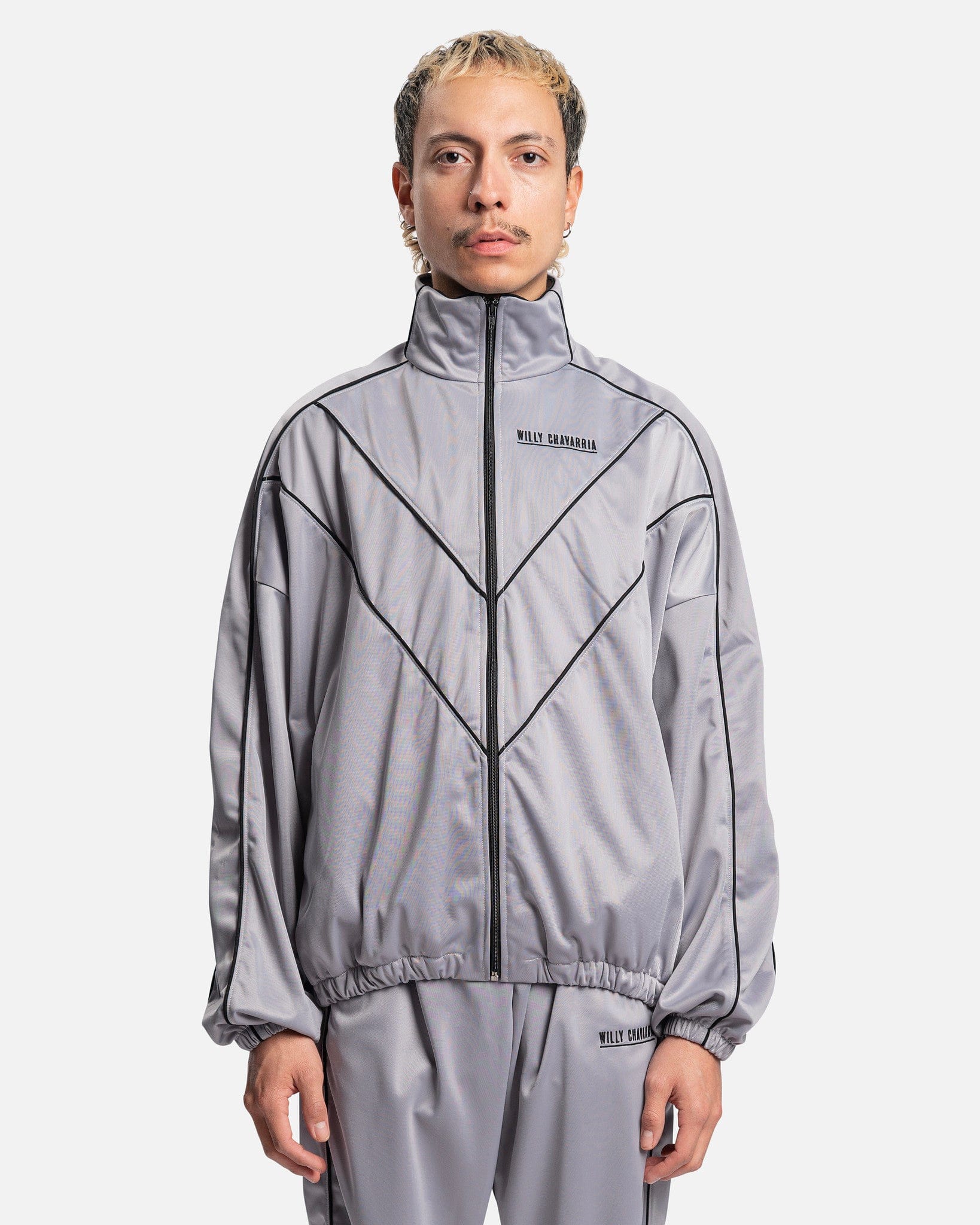 Willy Chavarria Men's Jackets Buffalo Track Jacket in Grey