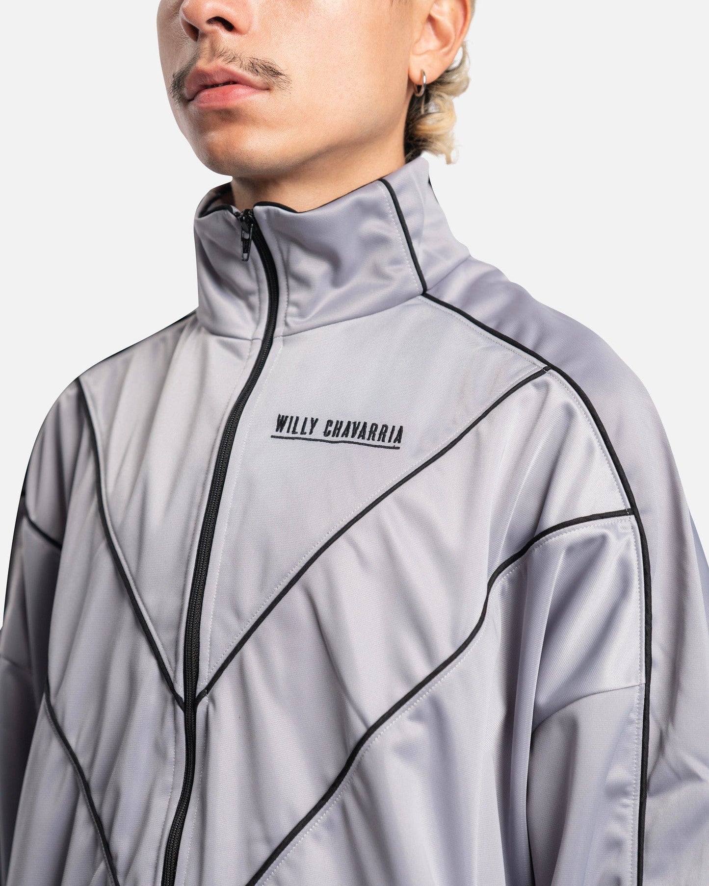 Willy Chavarria Men's Jackets Buffalo Track Jacket in Grey