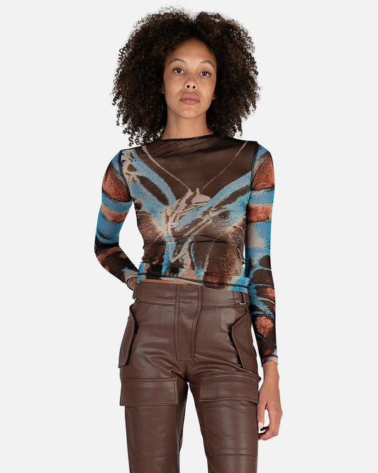 MISBHV Women Tops Butterfly Longsleeve Top in Allover Print