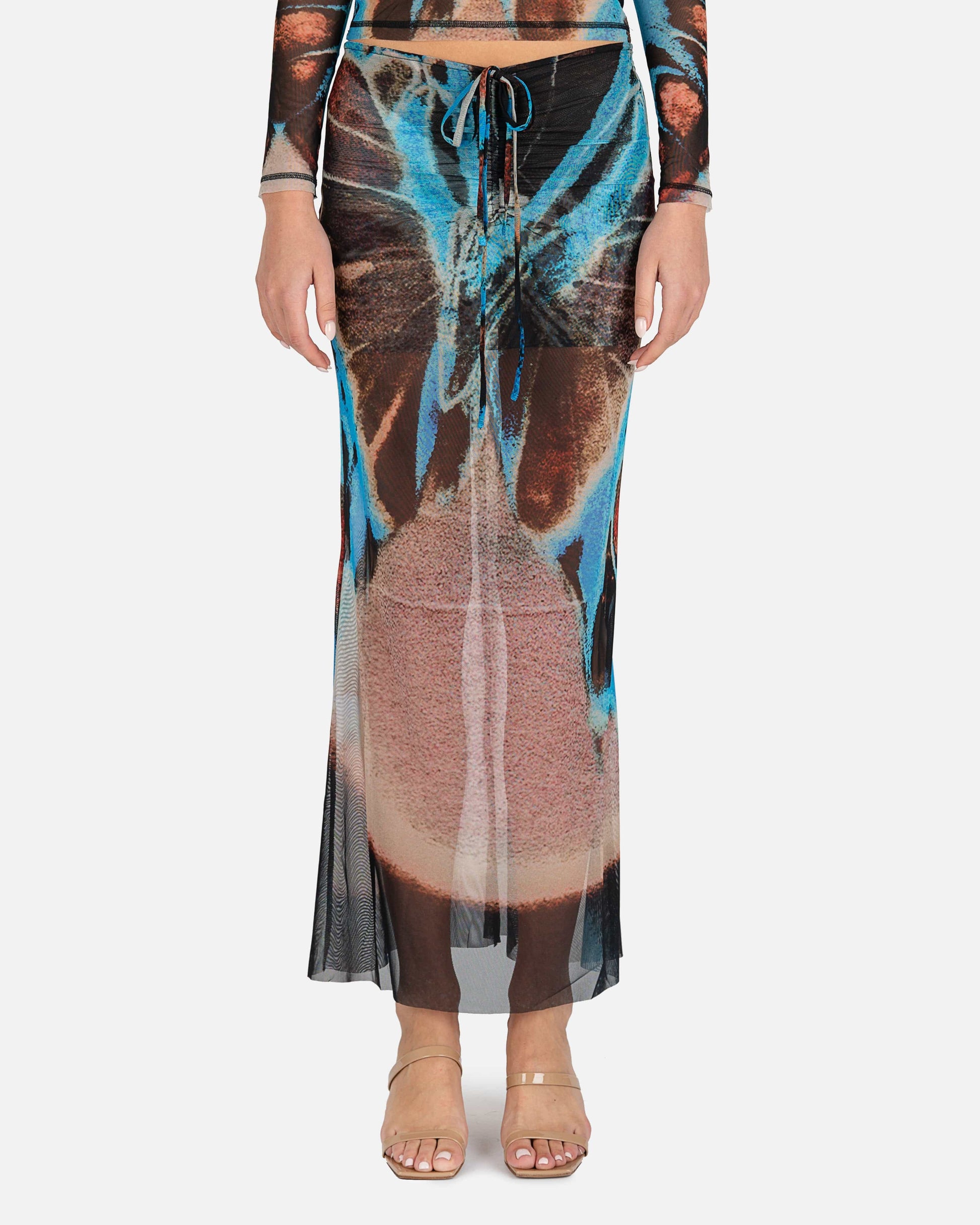 MISBHV Women Skirts Butterfly Maxi Skirt in Allover Print