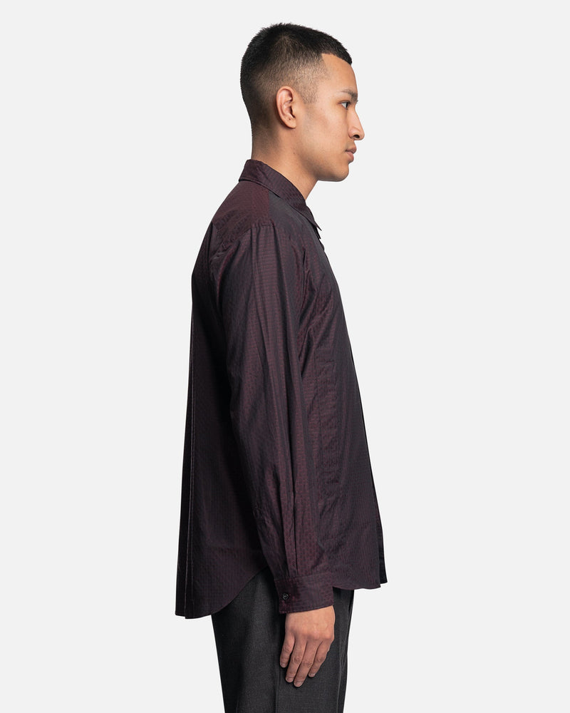 Comme des Garcons Homme Deux Men's Shirts Button-Up Long Sleeve in Wine Red