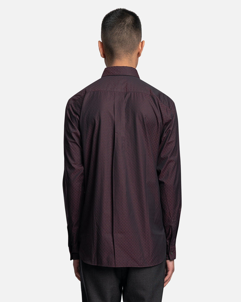Comme des Garcons Homme Deux Men's Shirts Button-Up Long Sleeve in Wine Red