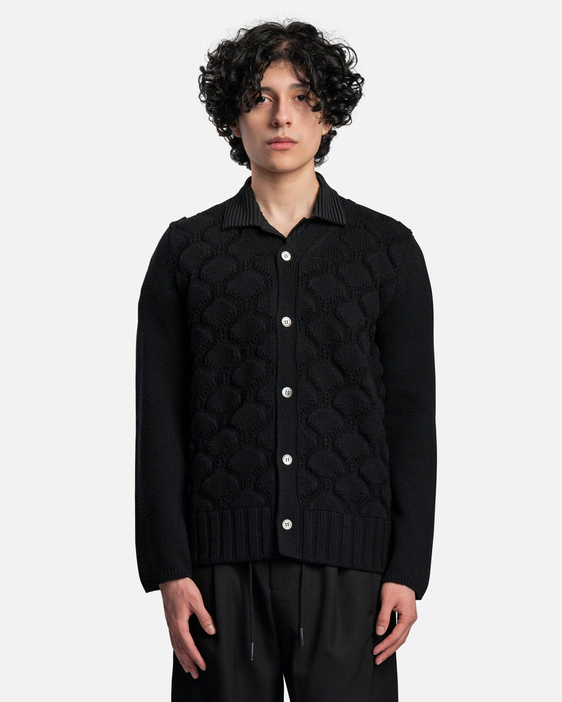 Button Up Wool Cardigan in Black – SVRN Button Up Wool Cardigan in Black – SVRN
