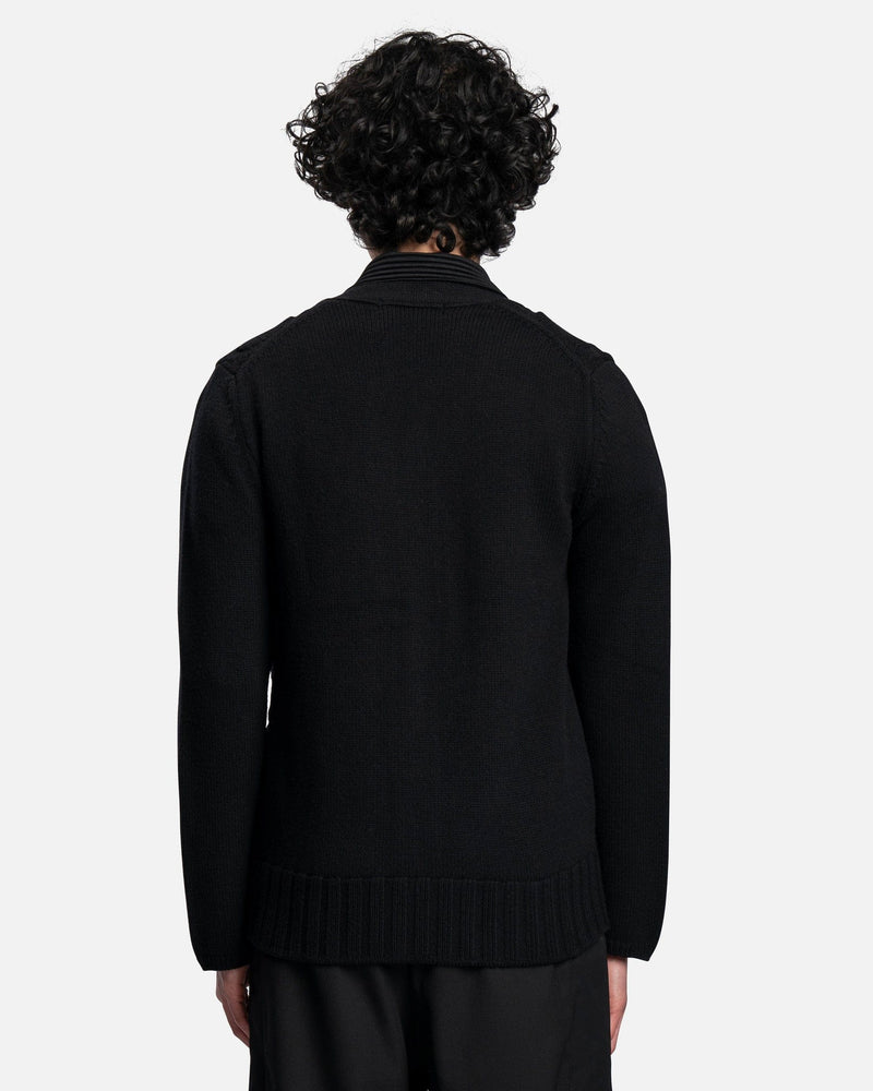 Comme des Garcons Homme Deux Men's Sweater Button Up Wool Cardigan in Black