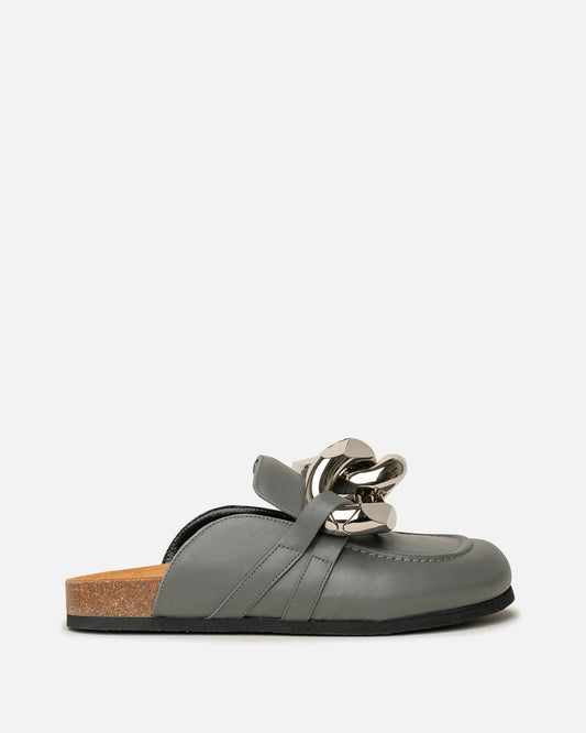 JW Anderson Men's Sneakers Calf Chain Loafer in Medium Grey