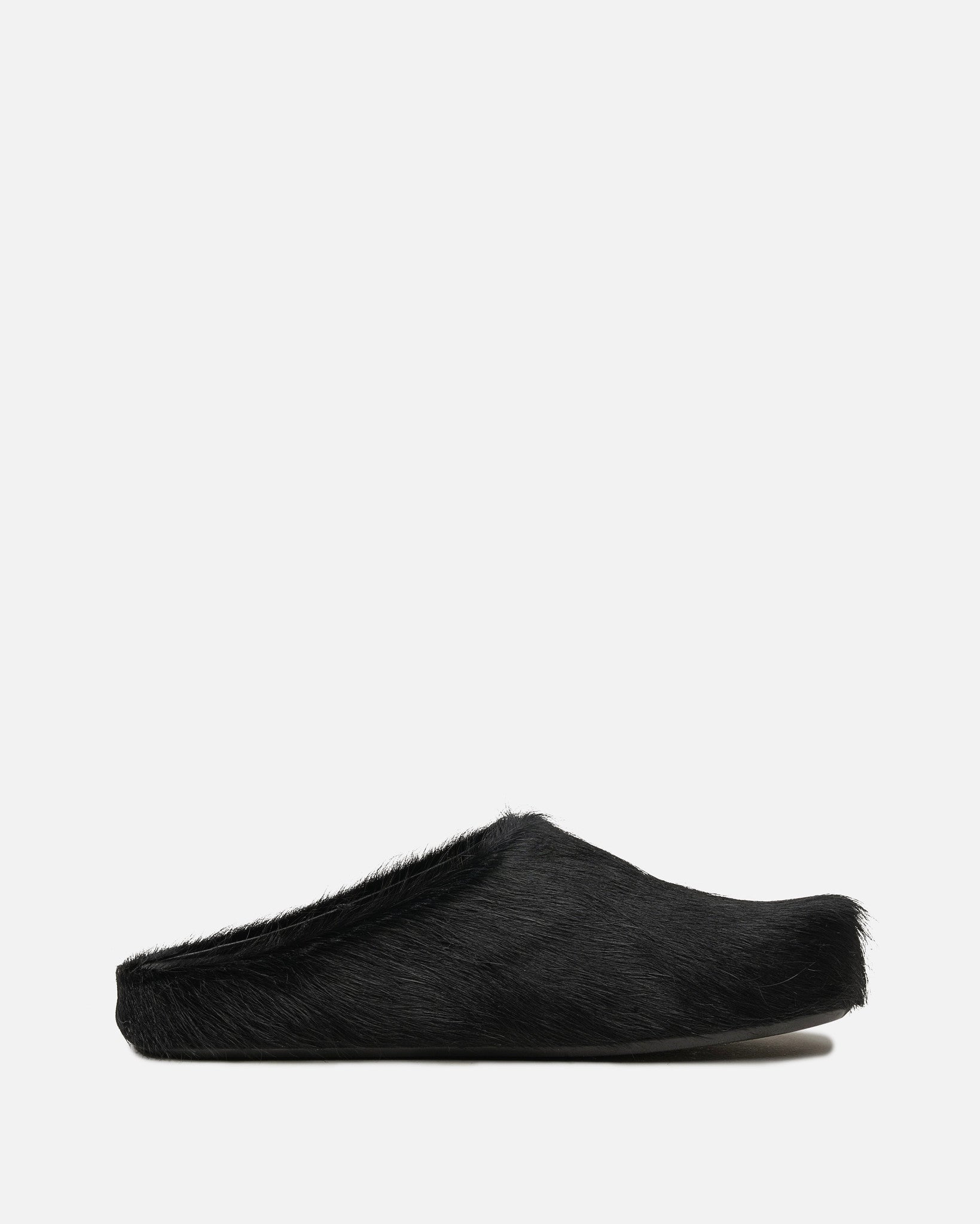 Marni Men's Shoes Calf-Hair Sabot in Black