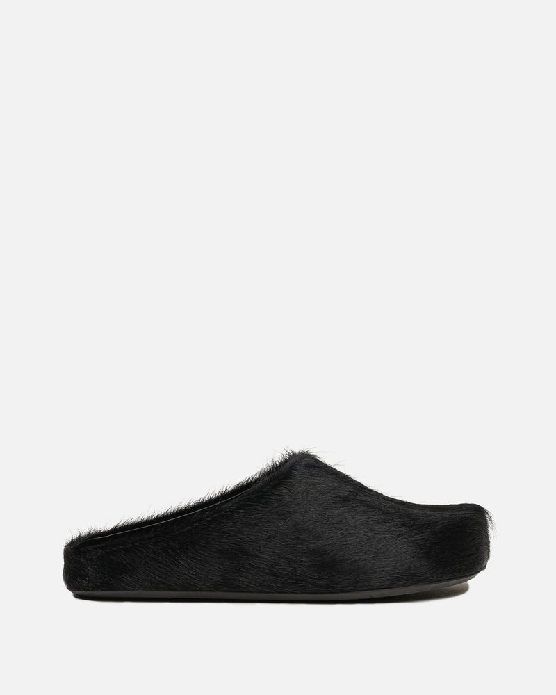 Marni Men's Shoes Calf-Hair Sabot in Black
