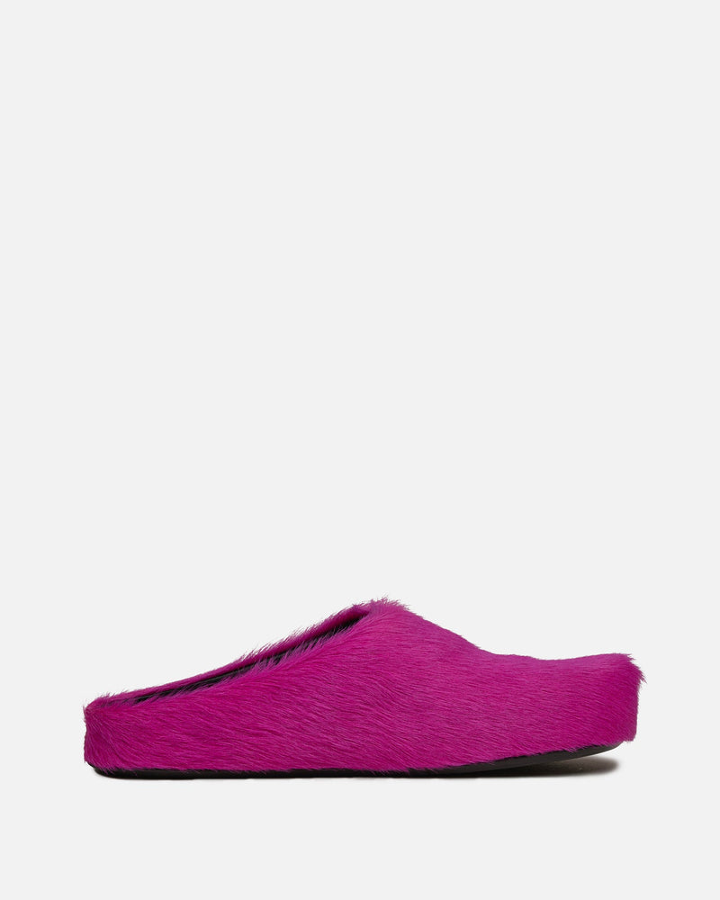 Marni Men's Shoes Calf-Hair Sabot in Fuchsia