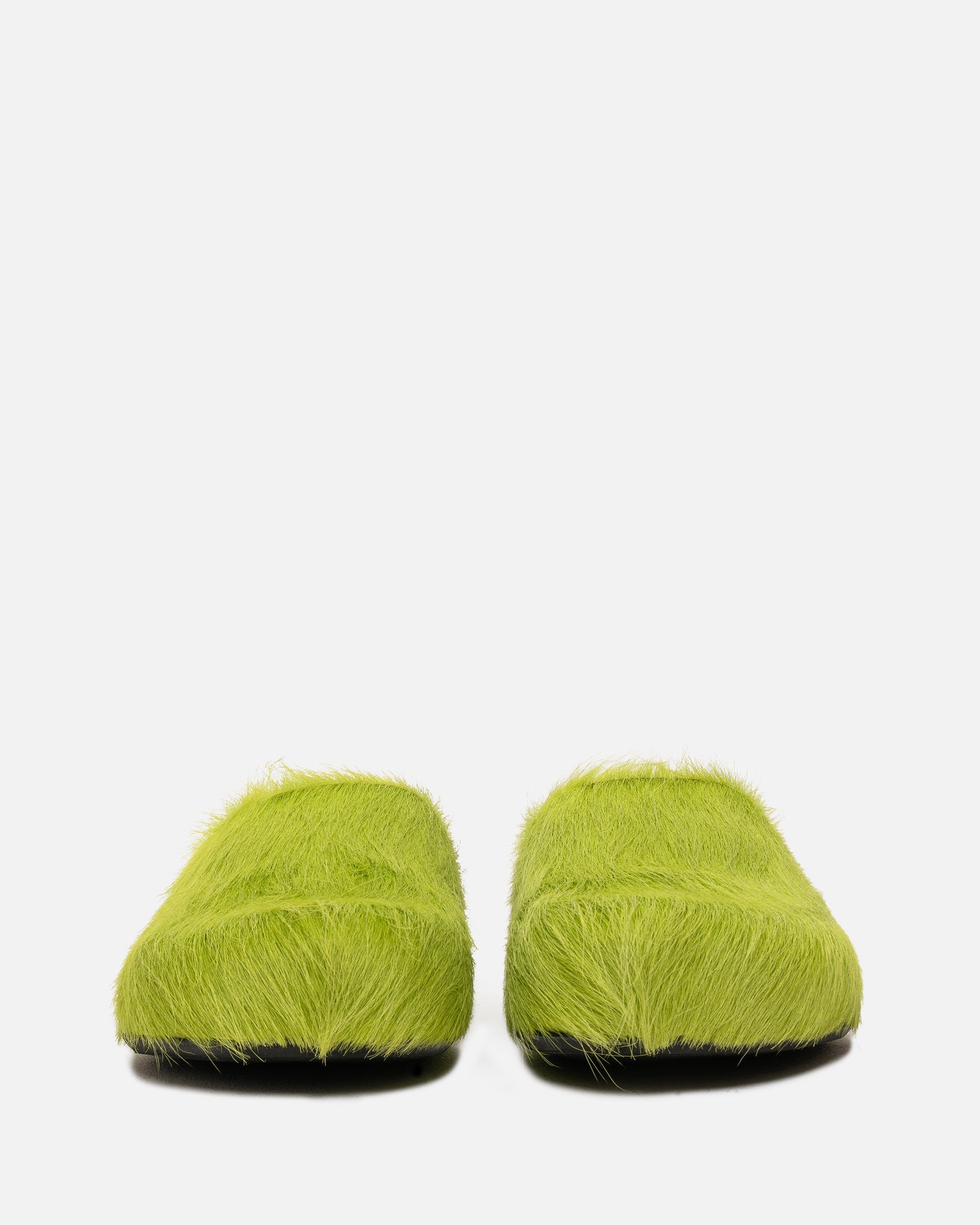 Marni Men's Shoes Calf-Hair Sabot in Lime Green