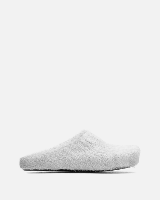Marni Men's Shoes Calf-Hair Sabot in Natural White