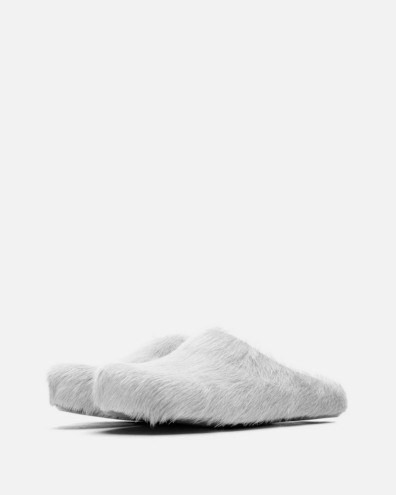 Marni Men's Shoes Calf-Hair Sabot in Natural White