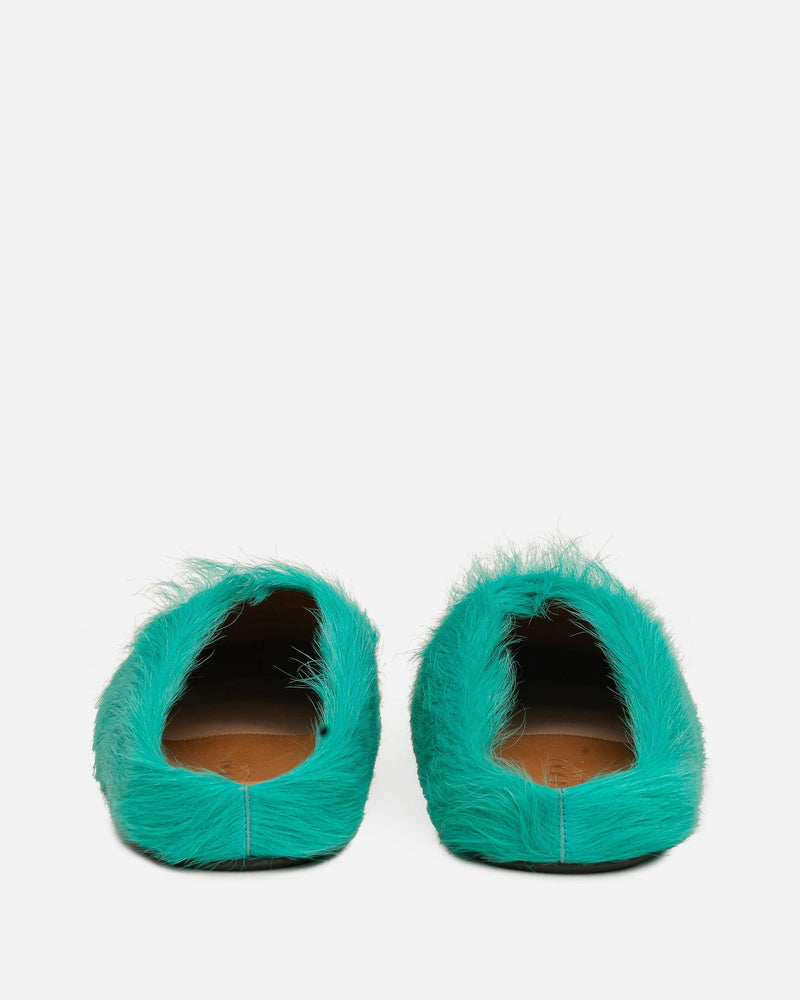 Marni Men's Shoes Calf-Hair Sabot in Turquoise