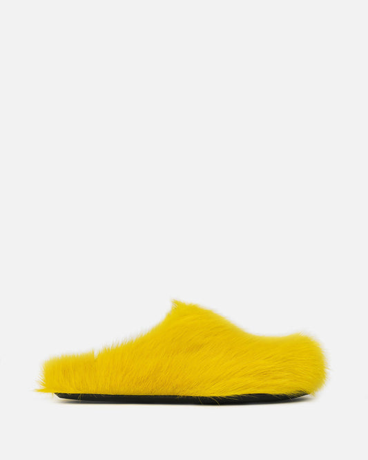 Marni Men's Shoes Calf-Hair Sabot in Yellow