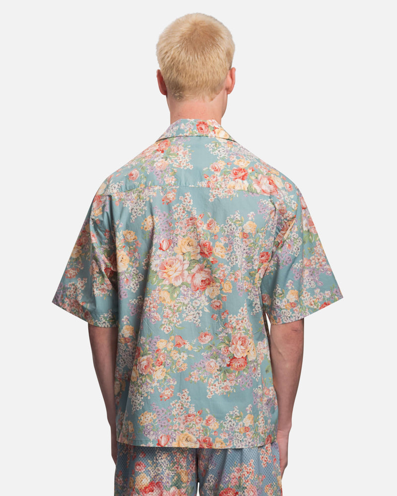 John Elliott Men's Shirts Camp Shirt in Blue Tuscan Floral