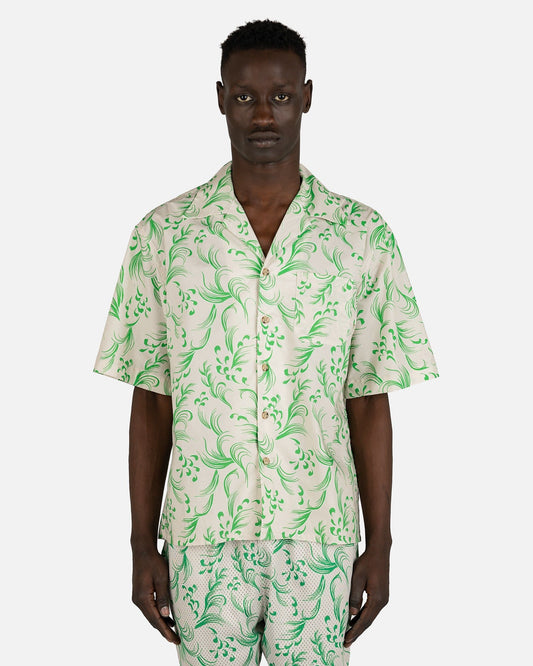John Elliott Men's Shirts Camp Shirt in Silver Kaze