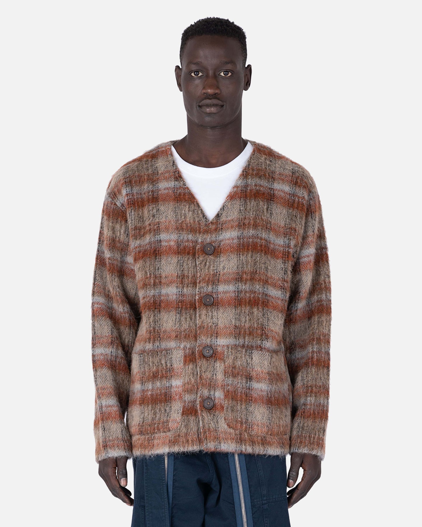 Our Legacy Men's Sweater Cardigan in Ament Check Mohair
