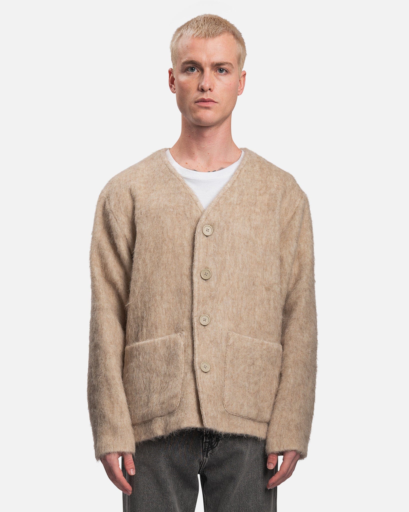 OUR LEGACY CARDIGAN ANTIQUE WHITE MOHAIR