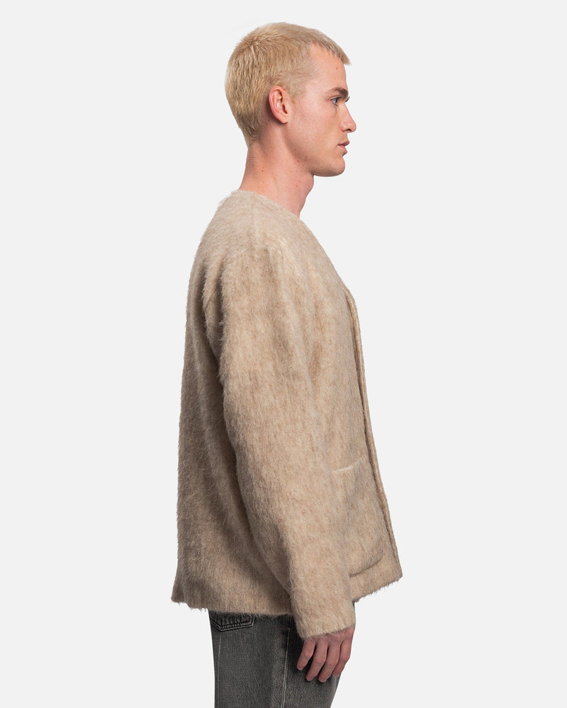 Our Legacy Men's Sweater Cardigan in Antique White Mohair
