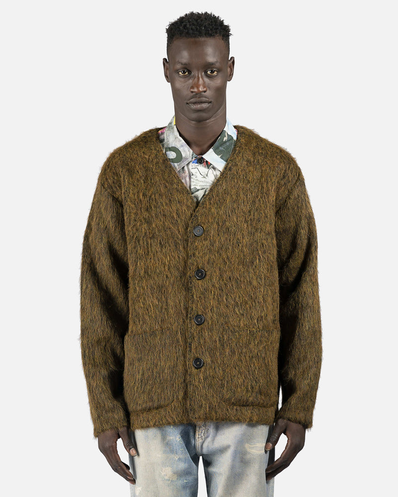 Our Legacy mens sweater Cardigan in Olive