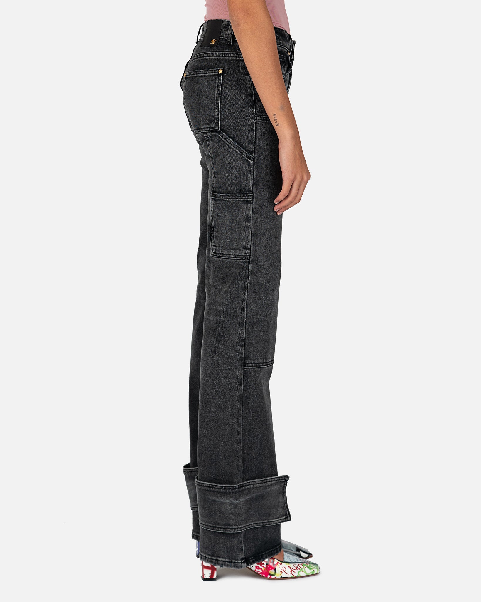 Blumarine Women Pants Cargo Jeans in Black