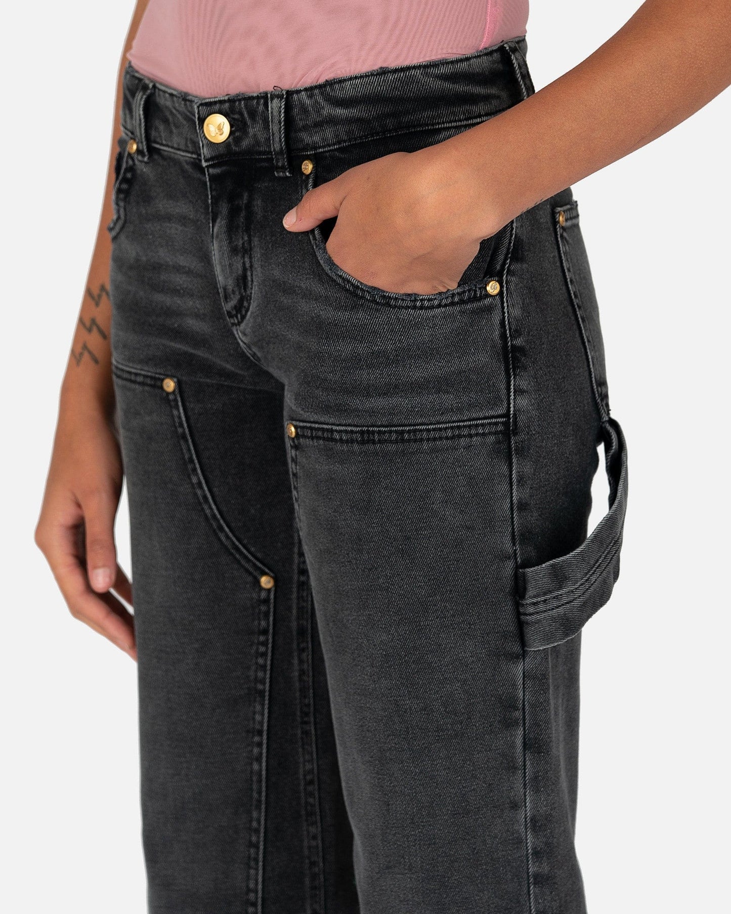 Blumarine Women Pants Cargo Jeans in Black