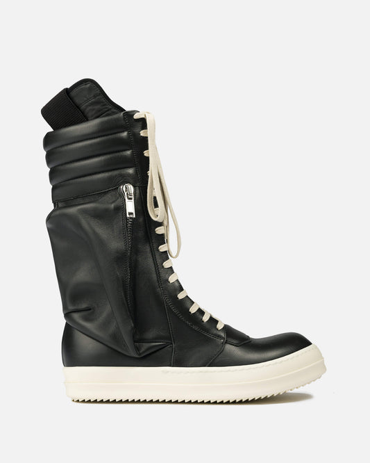 Rick Owens Men's Sneakers Cargobasket in Black/Milk