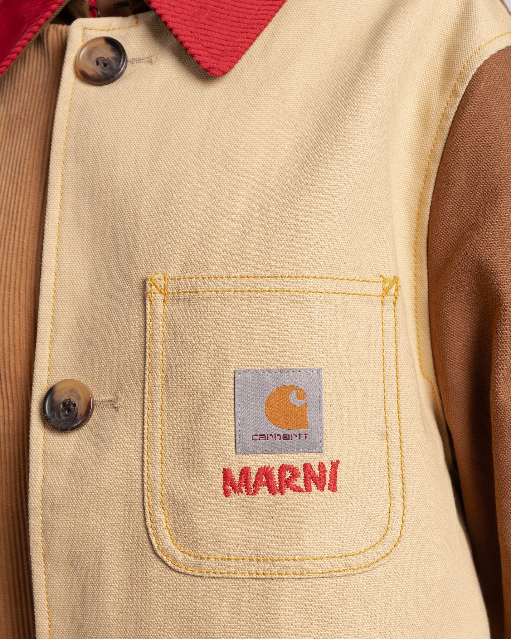 Marni Women Jackets Carhartt Cotton Canvas Coat in Tobacco