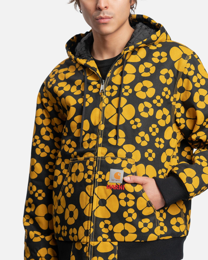 Marni Men's Jackets Carhartt Cotton Canvas Hooded Jacket in Sunflower