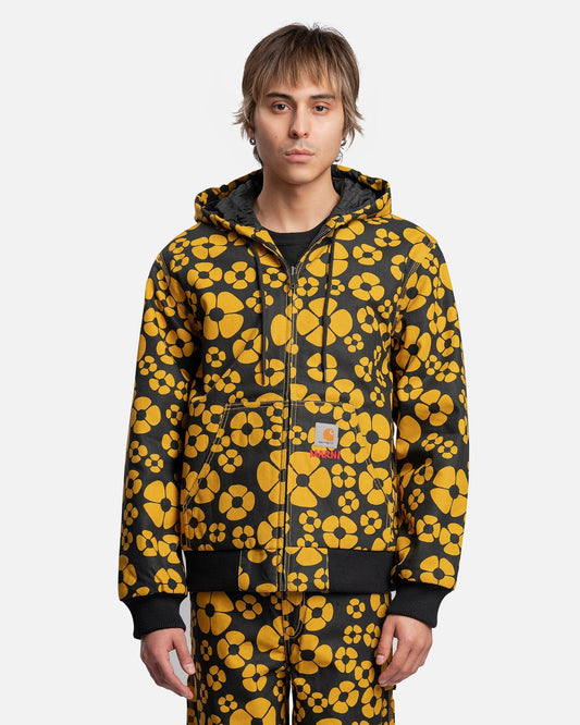 Marni Men's Jackets Carhartt Cotton Canvas Hooded Jacket in Sunflower