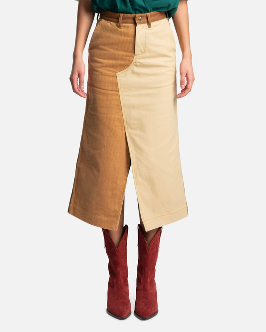 Marni Women Skirts Carhartt Cotton Canvas Skirt in Tobacco