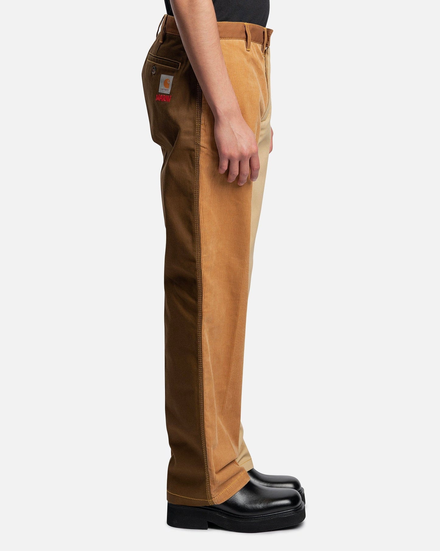 Marni Men's Pants Carhartt Cotton Canvas Trousers in Tobacco