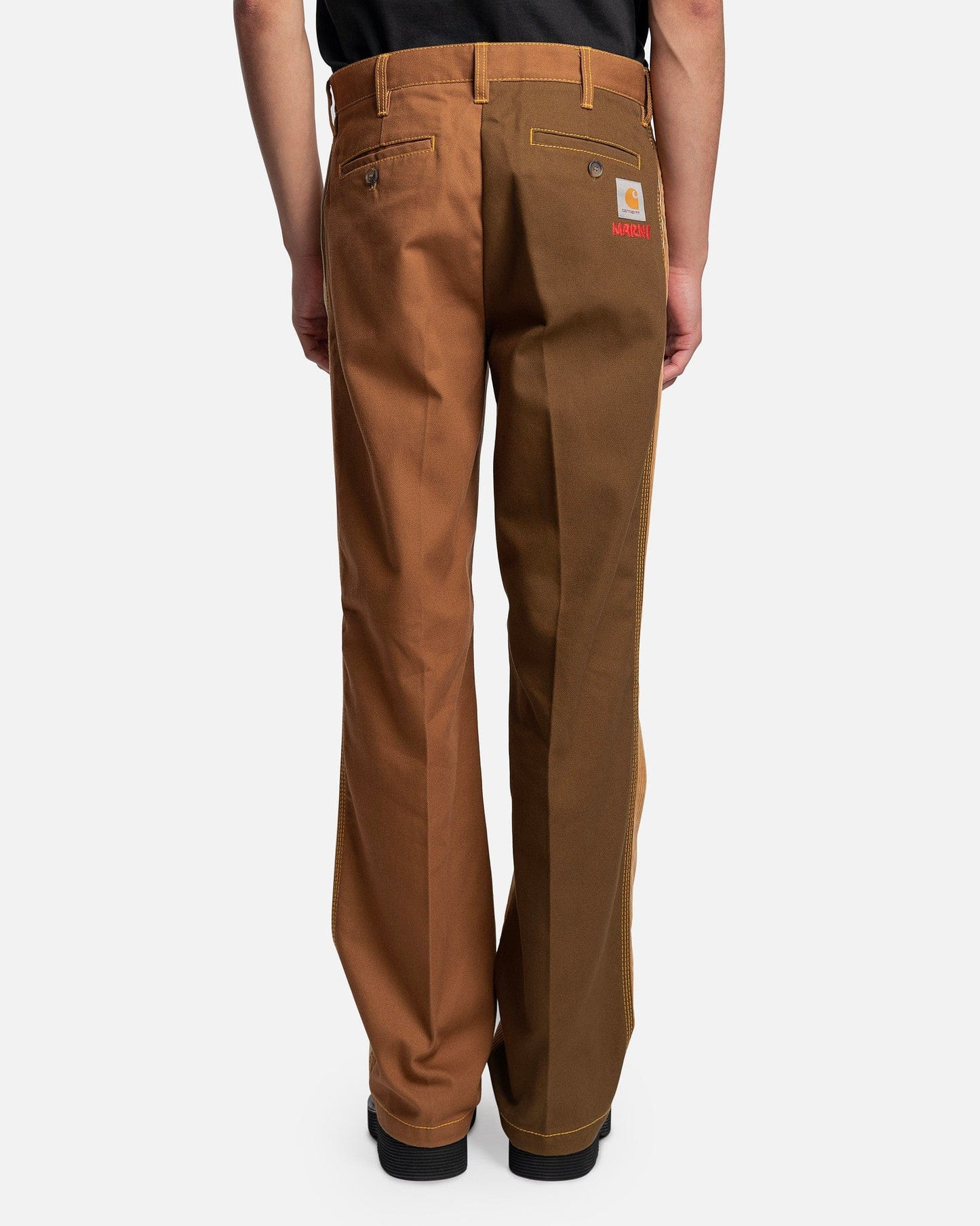 Marni Men's Pants Carhartt Cotton Canvas Trousers in Tobacco