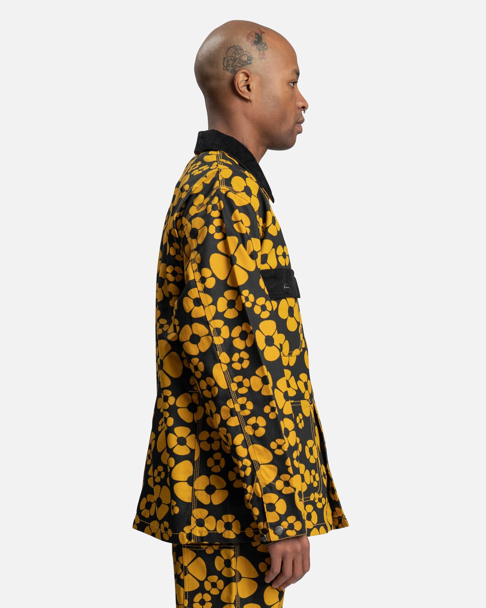 Marni Men's Jackets Carhartt Flower Canvas Chore Coat in Sunflower