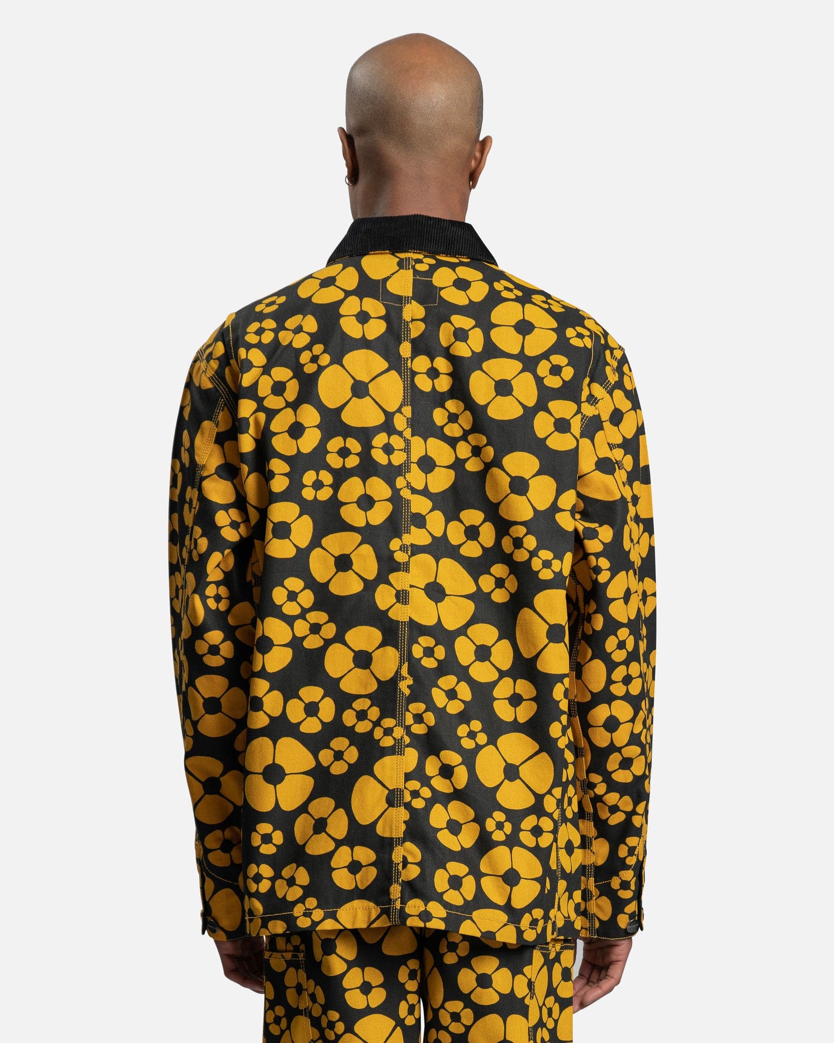 Marni Men's Jackets Carhartt Flower Canvas Chore Coat in Sunflower
