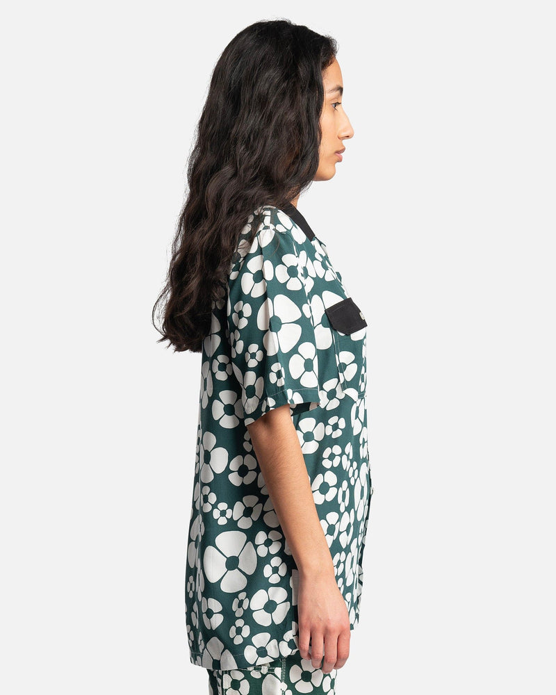 Marni Women Tops Carhartt Flower Print Shirt in Forest Green