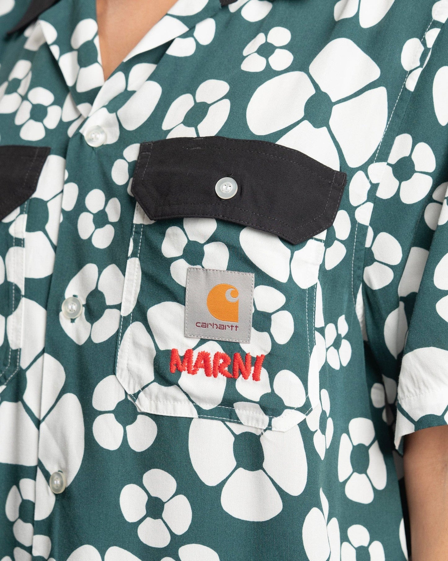 Marni Women Tops Carhartt Flower Print Shirt in Forest Green