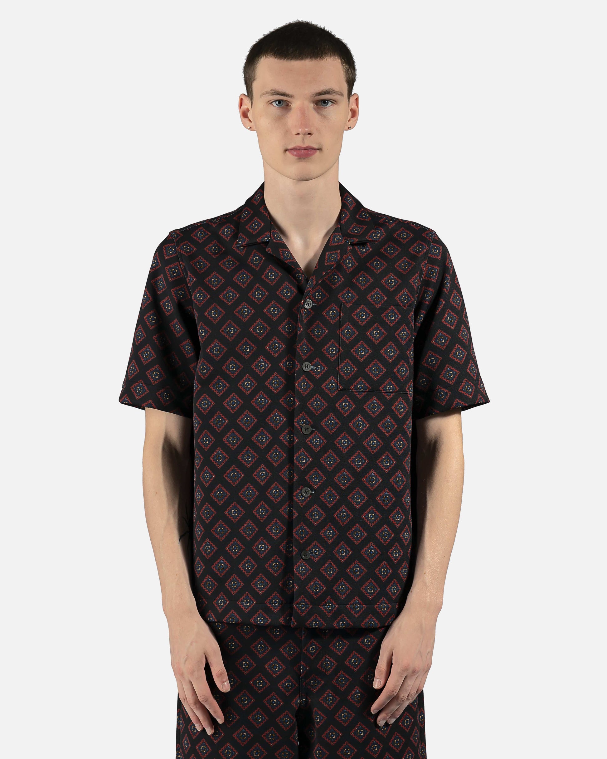 Dries Van Noten Men's Shirts Carltone Button-Up Shirt in Black