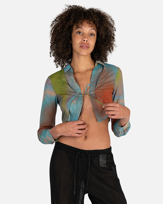 Paloma Wool Women Tops Carolee Front-Lace Shirt in Light Green