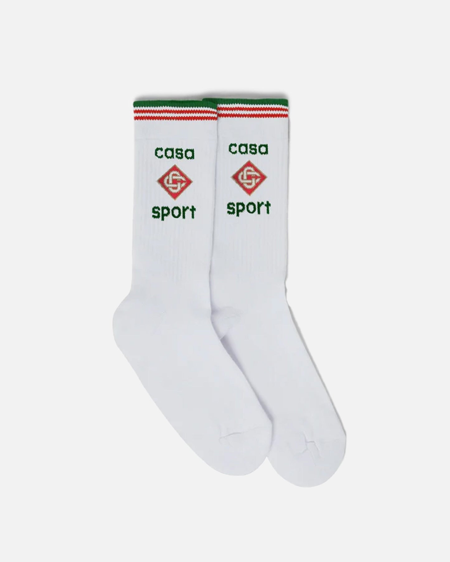 Casablanca Men's Socks Casa Sport Ribbed Sport Sock in White