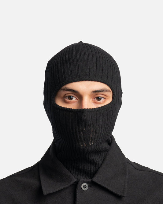 Boris Bidjan Saberi Men's Hats Cashmere Knit Balaclava in Black