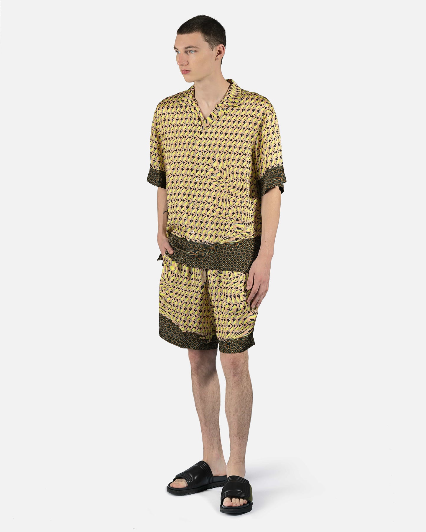 Dries Van Noten Men's Shirts Cassi Button-Up Shirt in Yellow