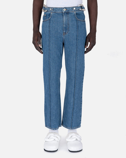 JW Anderson Men's Jeans Chain Link Slim Fit Jeans in Light Blue