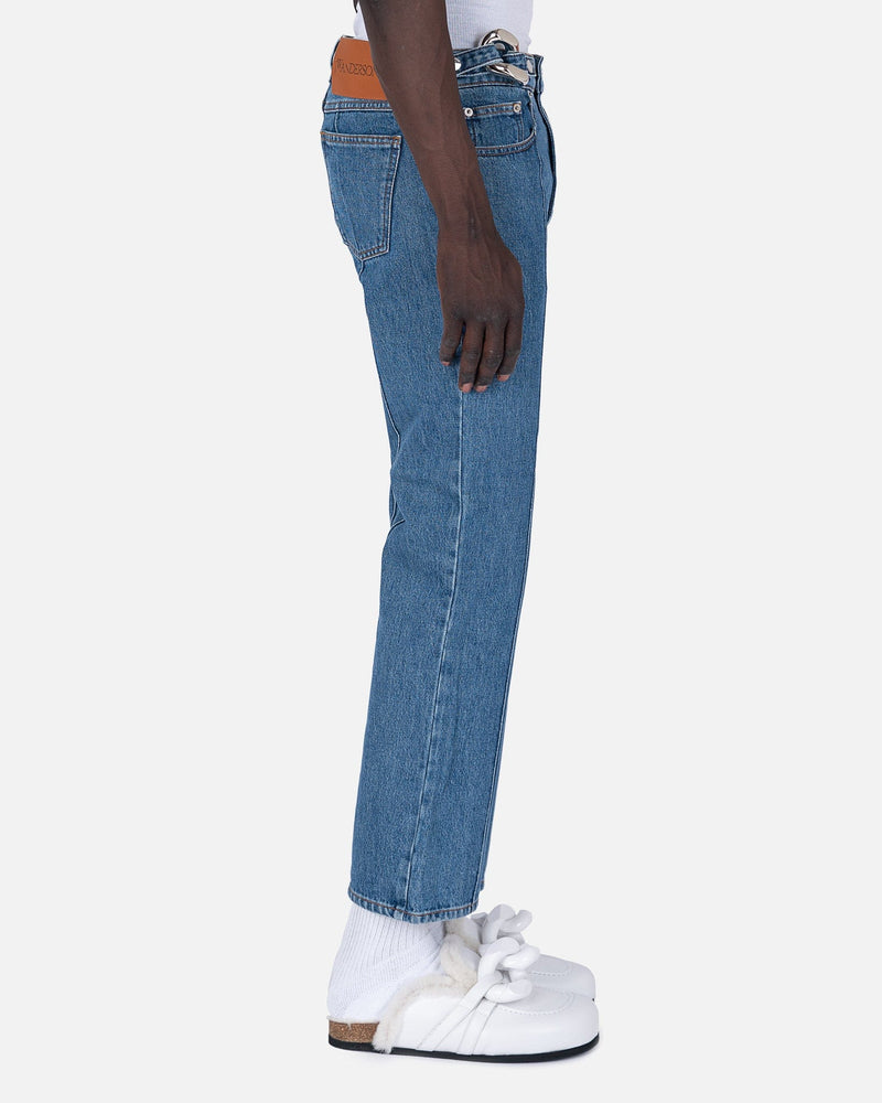 JW Anderson Men's Jeans Chain Link Slim Fit Jeans in Light Blue